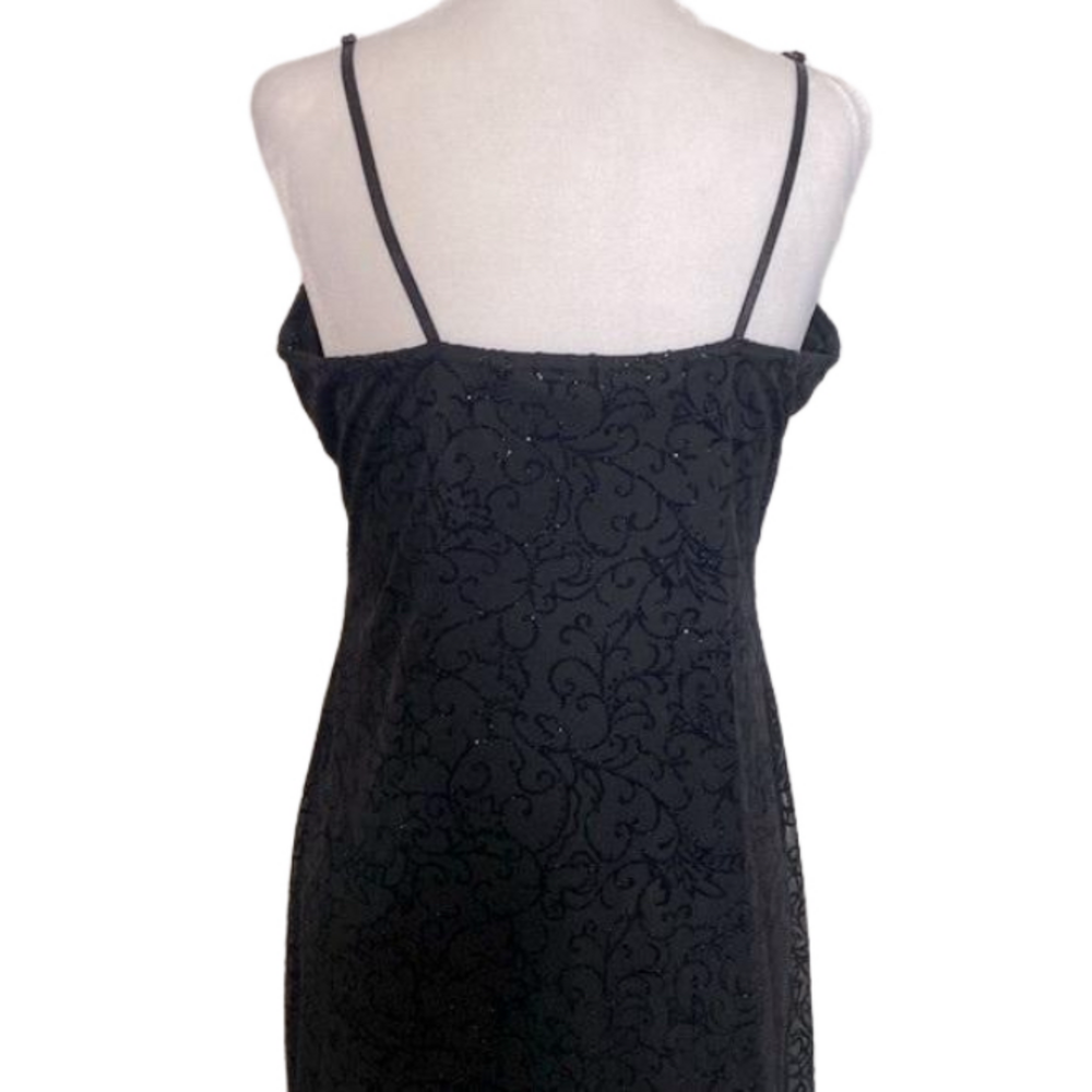 Vintage 90’s long black sparkly goth girl dress - Picture 4 of 12